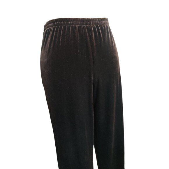 R&M Richards L Womens Pants Brown Velour Pull On Straight Leg Stretch Lounge - Picture 11 of 11